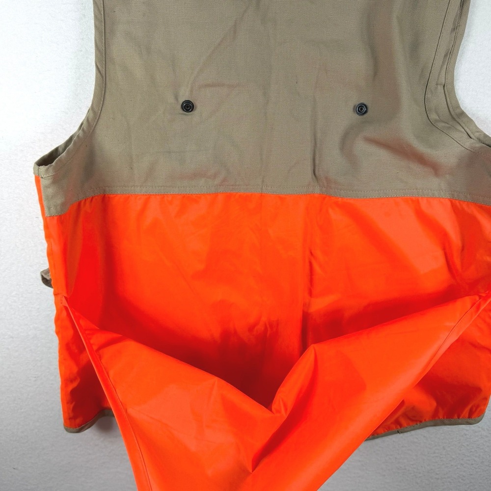 Winchester Mens Blaze Orange Tan Cotton Duck Canvas Hunting Game Vest Medium - Picture 11 of 11